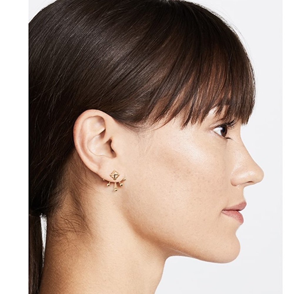 “Pyramid Fan” earring jacket - Picture 2 of 3